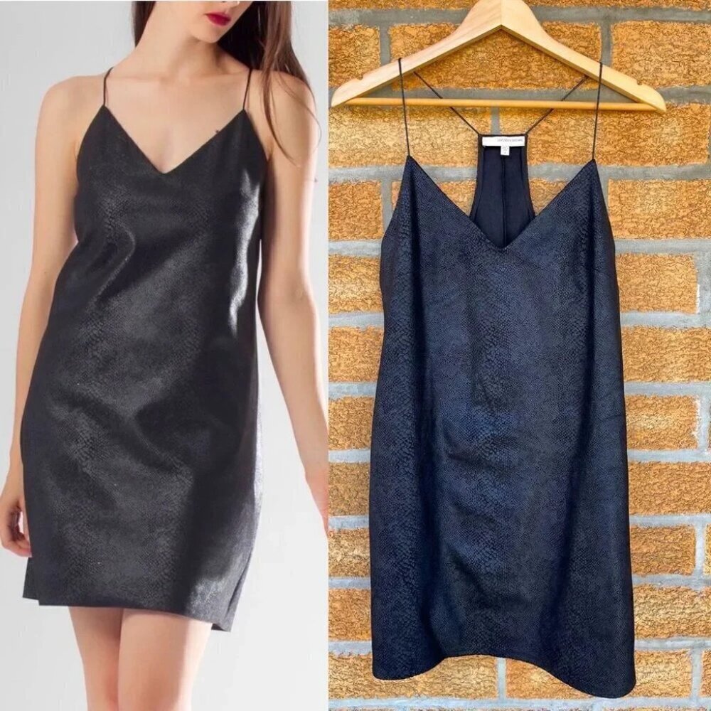 Lavender brown BLACK LEATHER DRESS small